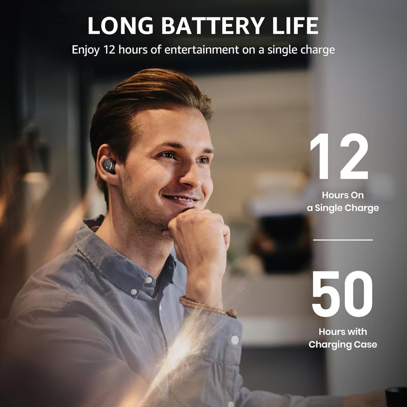 TOZO T6 Wireless Earbuds, Bluetooth Ear Buds, Stereo Sound in Ear Headphones, 50 Hours Playtime, AI Clear Call, Wireless Charging Case, APP Customizable EQs, IPX8 Waterproof Earphones - Image 3